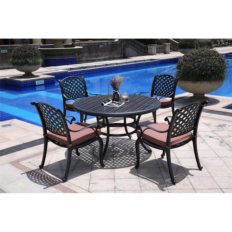 South Ponto 5-piece Aged Bronze Aluminum Round Dining Set by Havenside Home