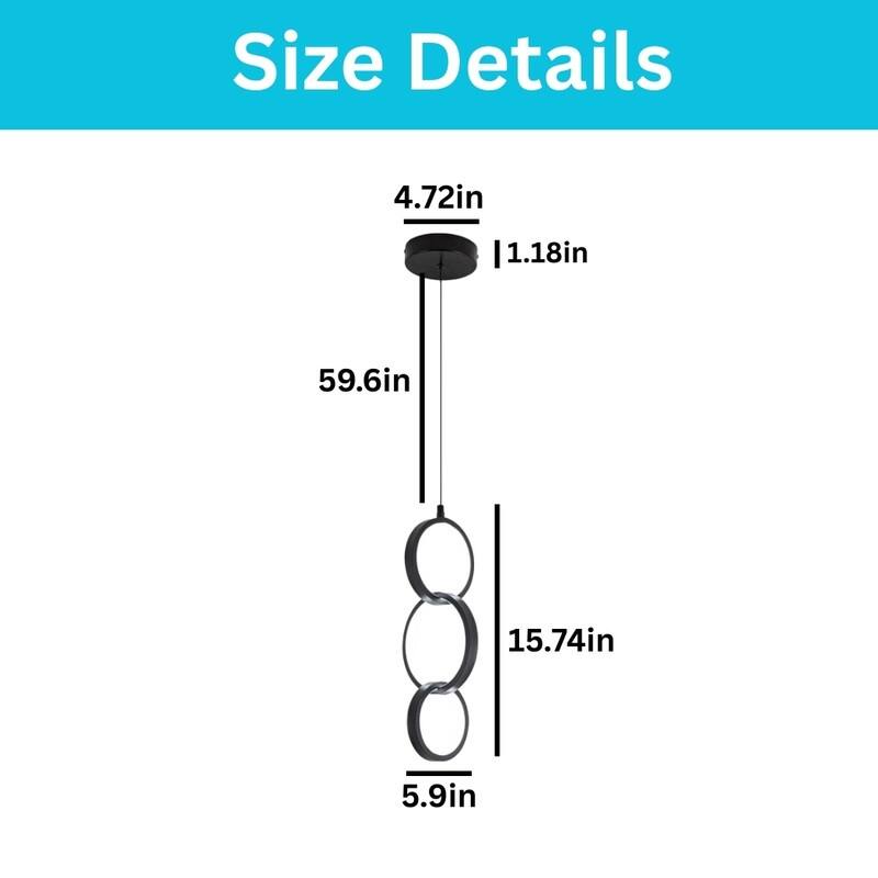 18W bulb light black kitchen island lamp aluminum pendant light