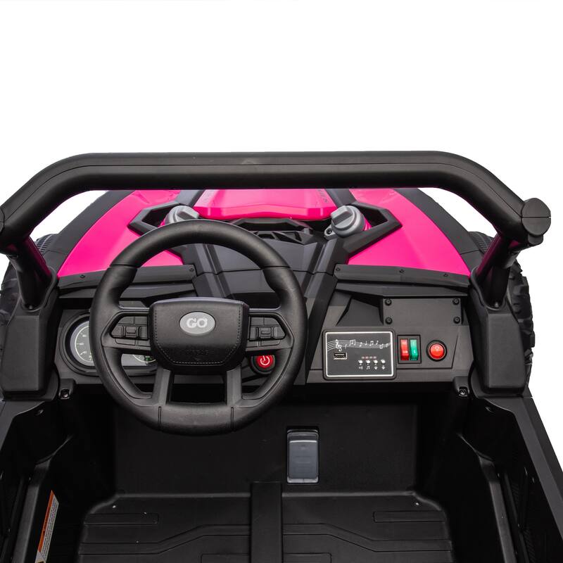 24V 2-Seater Kids Ride On UTV W/Parents Remote Control,4-Wheel Suspension,Slow Start,Large wheel,Anti-collision bar,LED