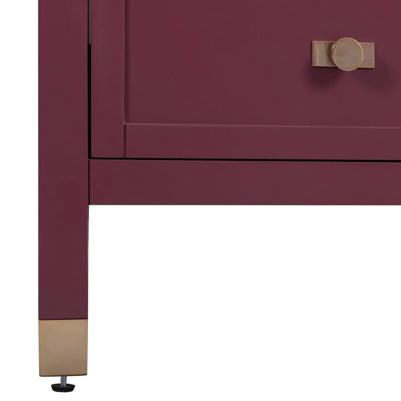 Alana Bathroom Vanity in Burgundy Red with Alluring Quartz Top