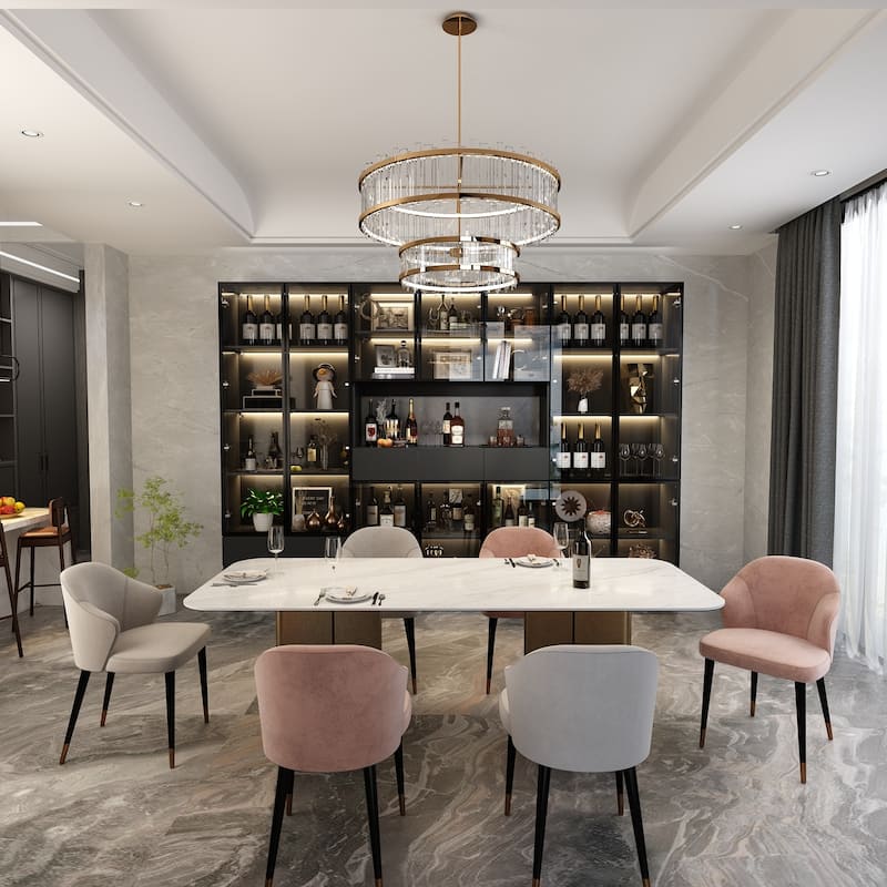 Sleek Modular Curio Wine Cabinet Storage Solution with Glass Doors