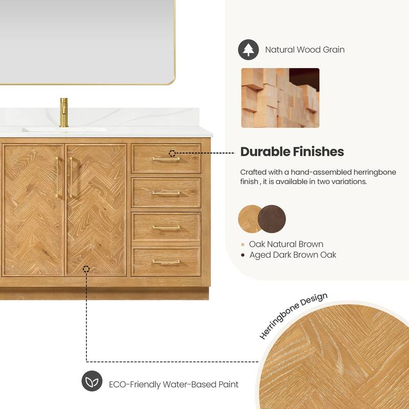 Jakarta Bath Vanity with Quartz Stone Top without Mirror