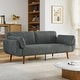preview thumbnail 1 of 13, 73" W Upholstered Corduroy Convertible Sleeper Sofa Bed with Pillows Grey