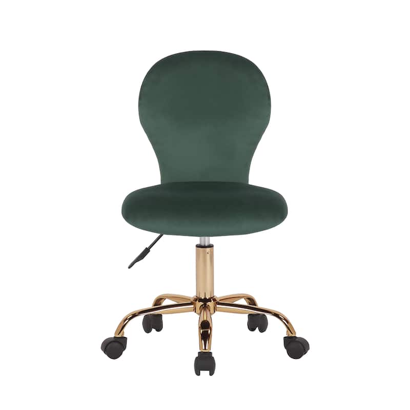 Porthos Home Evie Office Chair, Velvet Upholstery And Gold Legs