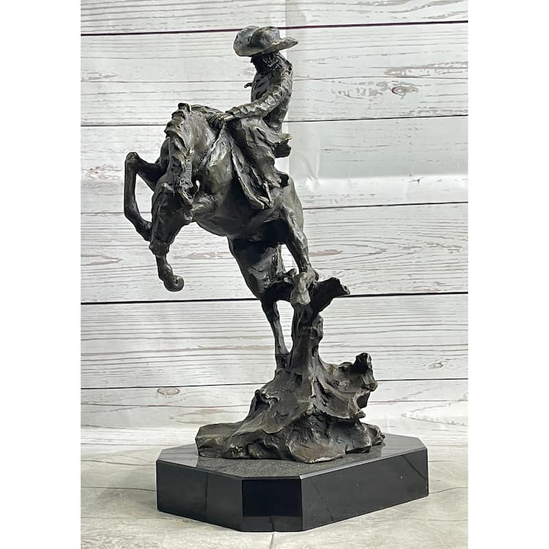 Bronco Buster Bronze Sculpture 100 Percent Real Bronze Western Art Figurine Remington