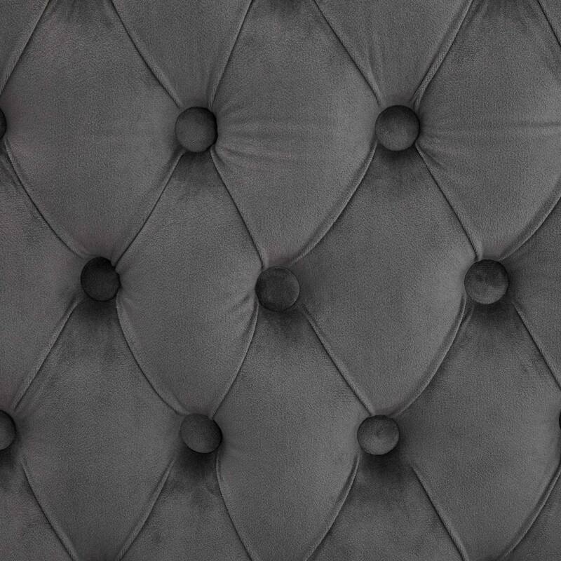 GDF Studio- Velvet Mid-Century Double Dining Loveseat Bench with Tufted Buttons & Stainless Steel Legs