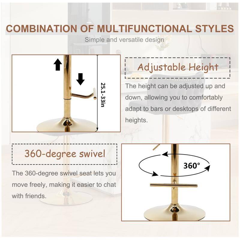 Upholstered Swivel Kitchen Counter Barstools Set of 6