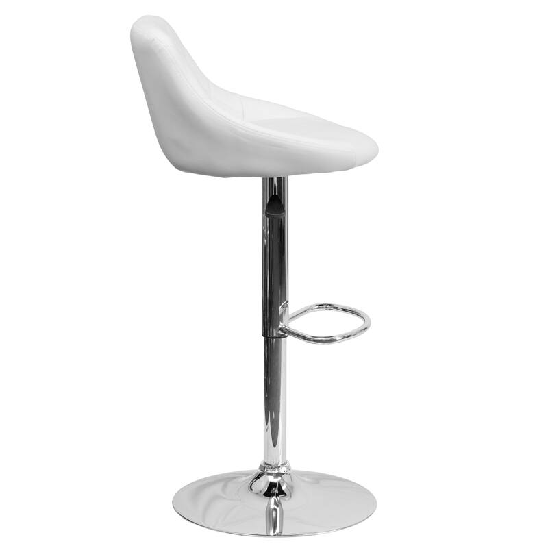 Vinyl Bucket Seat Adjustable Diamond Back Barstool (Set of 2) - 18.50"W x 19"D x 33.25" - 41.75"H