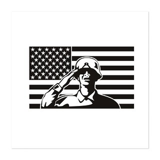 Digital American Army Black White Circles Flags Art Print/Poster - Bed ...