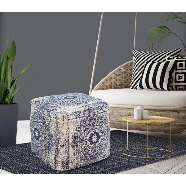 Chic Home Closser Ottoman Cotton Upholstered Two-Tone Square Pouf. Opens flyout.