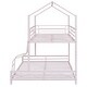 preview thumbnail 13 of 29, Twin-Full Bunk Bed with House-shaped Roof, Ladder and Guardrails