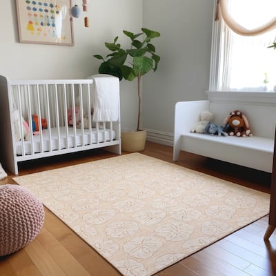 Premium Washable Super Soft Coastal Seashell Imprints Mayfield Rug