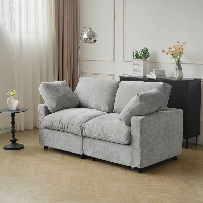 Modern Modular Sectional Sofa Cloud Couch, 67" Loveseat with Pillows