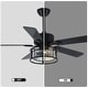 preview thumbnail 5 of 11, Cusp Barn 52 Inch Modern Caged Black Ceiling Fan with Light, Crystal Chandelier Fan, Quiet DC Motor Reversible Ceiling Fan