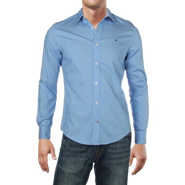 Shop Tommy Hilfiger Mens Casual Shirt Custom Fit Long Sleeves