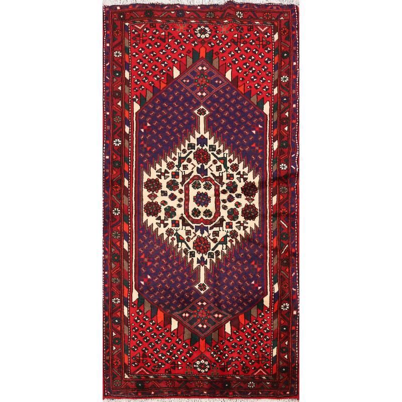 Geometric Hamedan Persian Traditional Area Rug Wool Hand-knotted - 3'2" x 5'8"