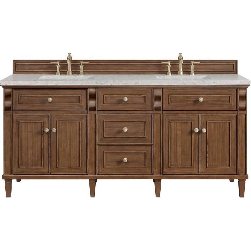 James Martin Vanities 424-V72-FEJP Lorelai 72" Free Standing Double - Mid-Century Walnut