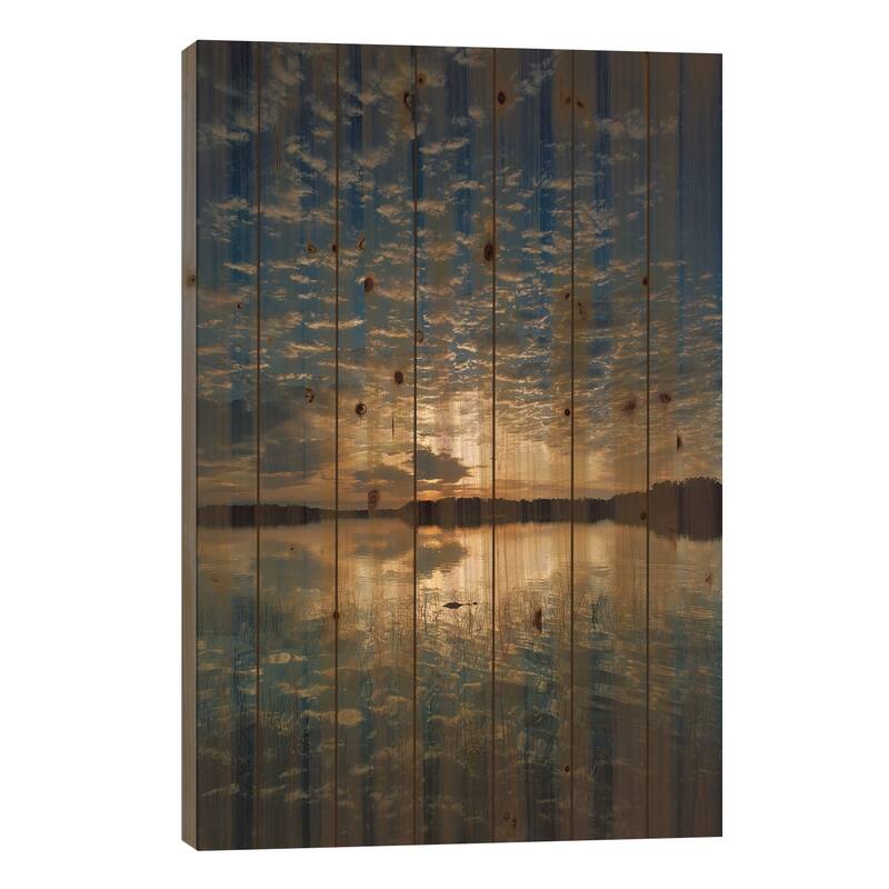 American Alligator In Nine-Mile Pond, Everglades National Park, Florida - Vertical Print On Wood by Tim Fitzharris - Multi-Color - 40x26x1.5