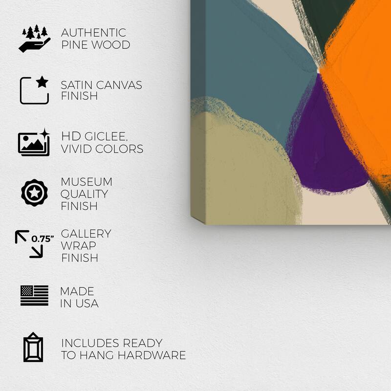 Wynwood Studio Canvas Abstract Abstract Apple Leaves Orange and Army Green Modern & Contemporary Wall Art Canvas Print