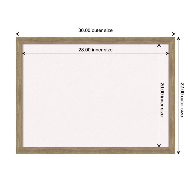 Woodgrain Stripe Wood Framed White Corkboard Bulletin Board - Woodgrain Stripe Mocha - Board Size 28x20