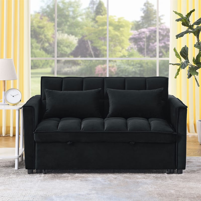 54" Wide 3 in 1 Velvet Sleeper Sofa for Living Room