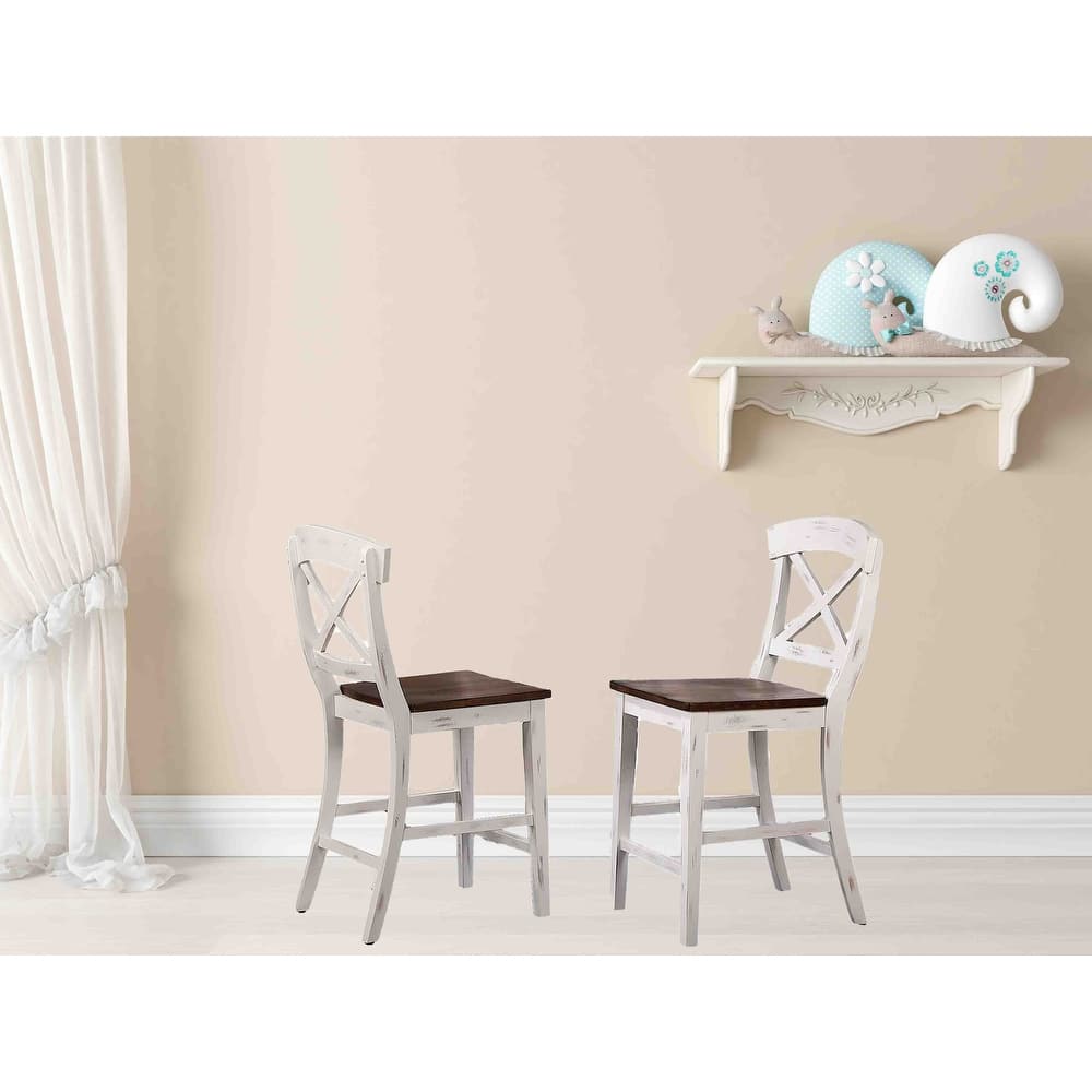 Transitional X-Back 24"Counter Stool In Caramel Biscotti