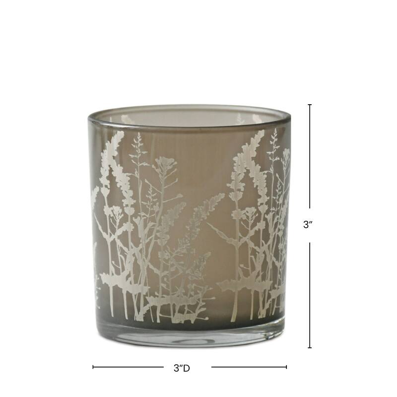 Wildflower Glass Votive Candle Holders - 3" - Set of 3