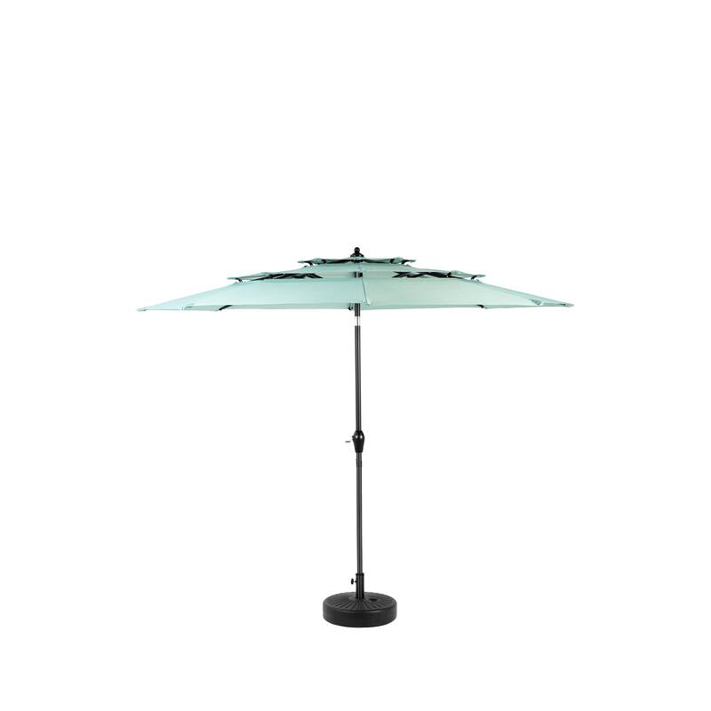 Aluminium 10ft 3 Tier Auto-tilt Umbrella ,Outdoor Patio Umbrella - Market Table Pool Deck Umbrella (Base Not Included)