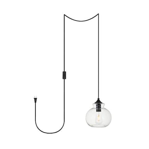 Destiny 1-Light Plug in Pendant with clear shade - 8" Diameter