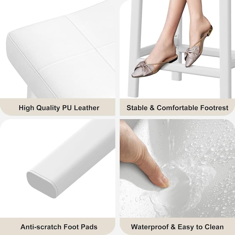 24-Inch Bar Stools, Ergonomic Saddle Seat, 2pcs