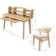 preview thumbnail 19 of 17, Kids Desk and Chair Set, Wooden Student Study Desk Writing Desk