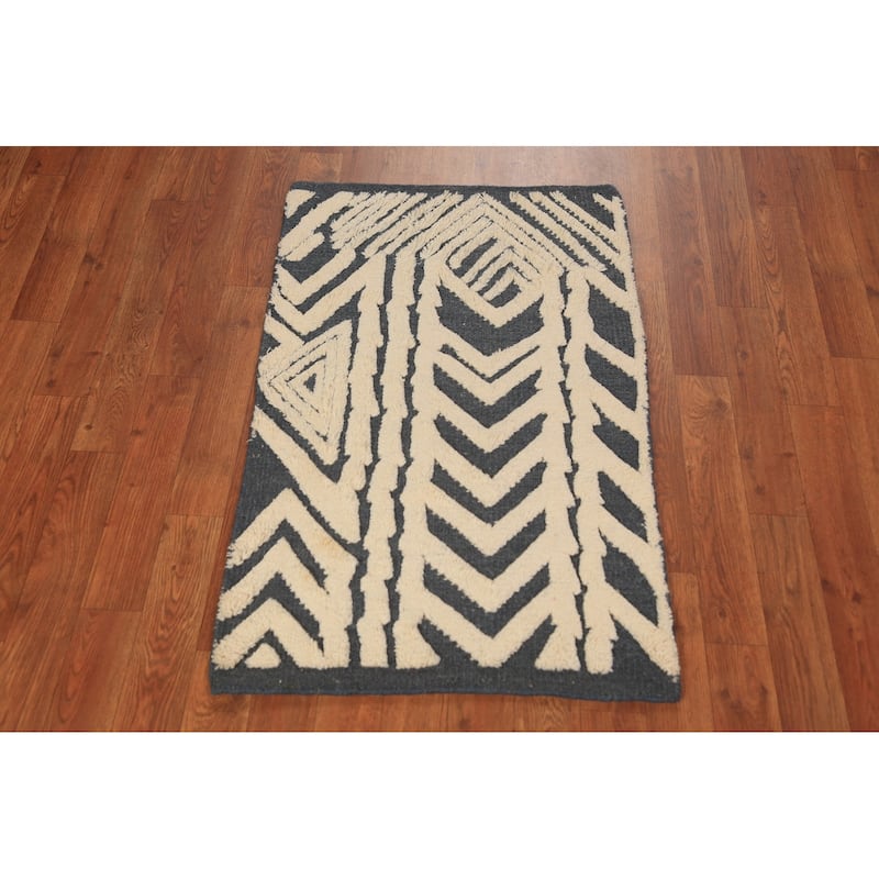 Moroccan Indian Accent Rug Handmade Foyer Multi-Color Wool Carpet - 2'0"x 3'0"