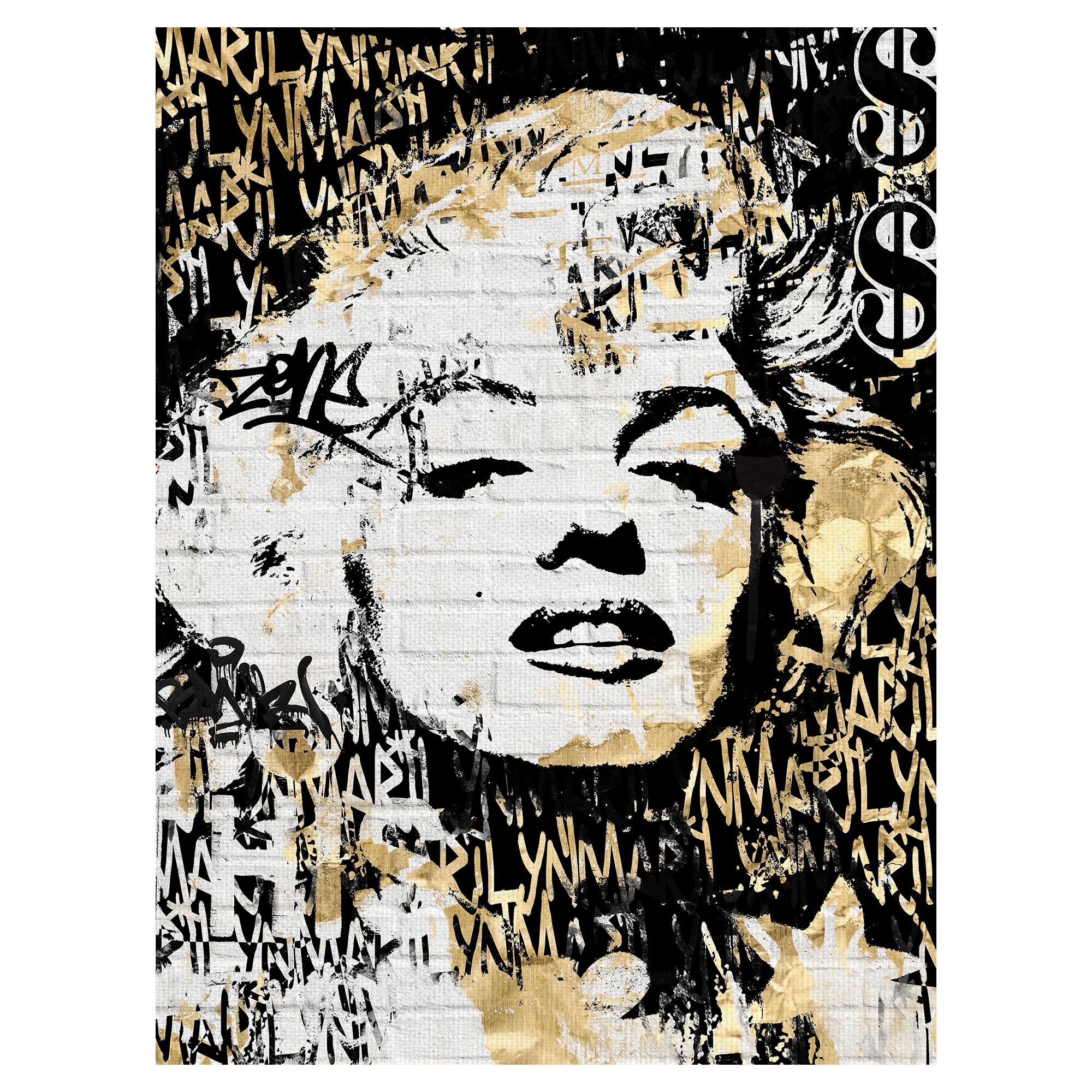Marilyn in Gold by Belle Maison Canvas Art Print