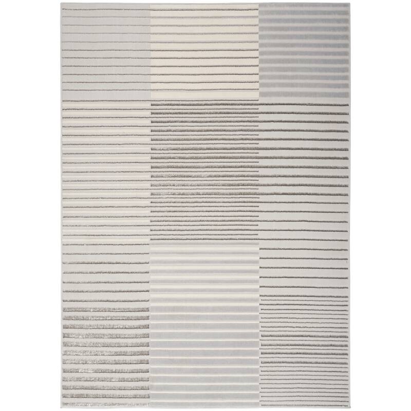Nourison Brushstrokes Indoor only Striped Area Rug - 5' x 8' - Grey - Rectangle