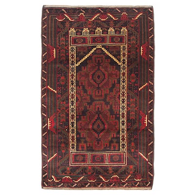 Teimani Burgundy Rug 2'11" x 4'11" - 2'11 x 4'11