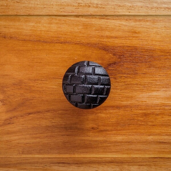 Building Hardware Black Iron Cabinet Knobs And Pulls Round Brick