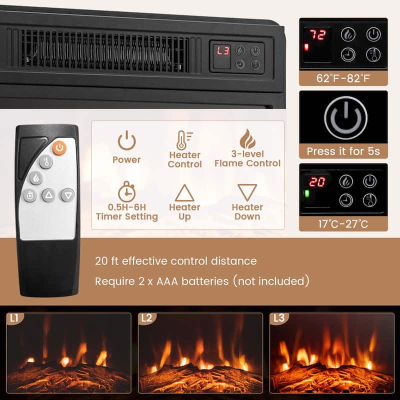 Costway Fireplace TV Stand with Led Lights & 18'' Electric Fireplace - See Details