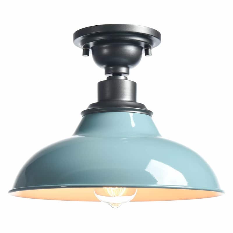 Cilento Farmhouse Ceiling Light Semi Flush Mount 1-Light - Pale Turquoise
