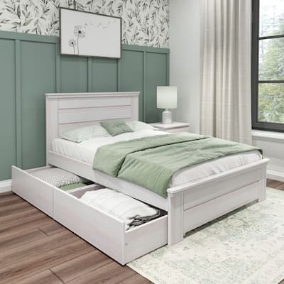 Max and Lily Farmhouse Full Bed w/ Panel Headboard and Storage Drawers
