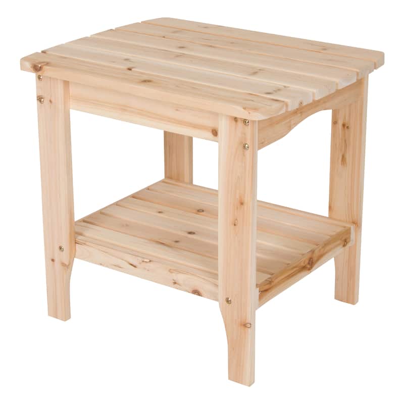Laguna 24" Natural Solid Wood Adirondack Outdoor Side Table