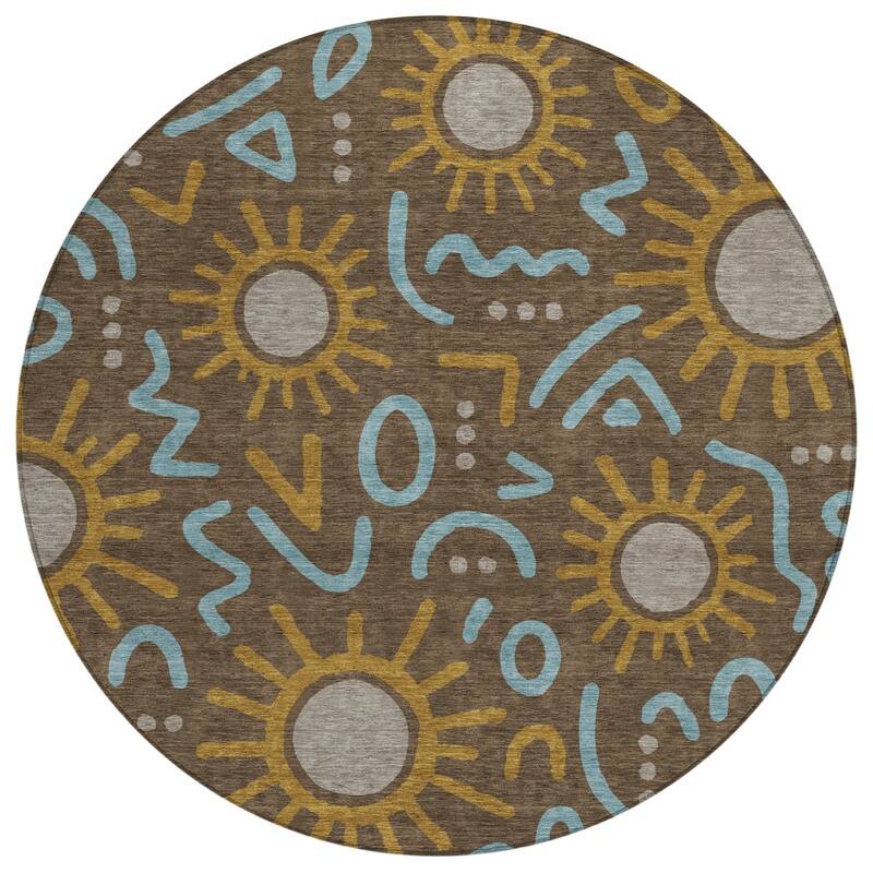 Machine Washable Indoor/ Outdoor Modern Sol Chantille Rug