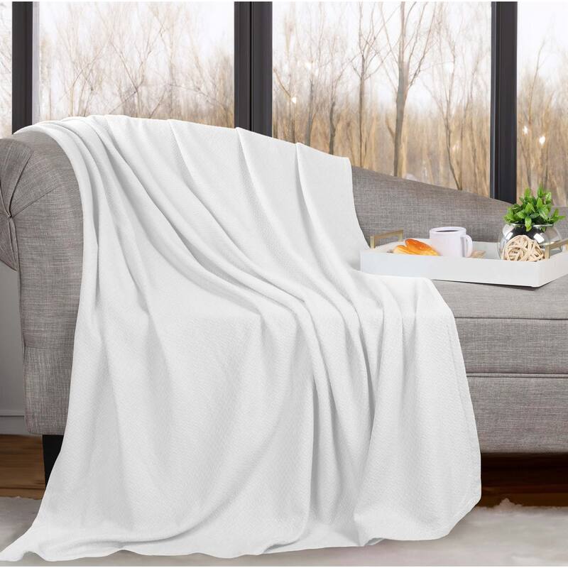 Superior Nobel Cotton Textured Chevron Lightweight Woven Blanket