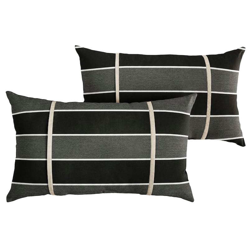 Sorra Home Sunbrella Outdoor Double Petite Flange Pillow Set of 2