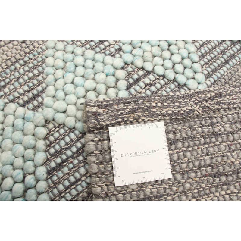 ECARPETGALLERY Braid weave Sienna Grey Wool Rug - 6'1 x 9'2