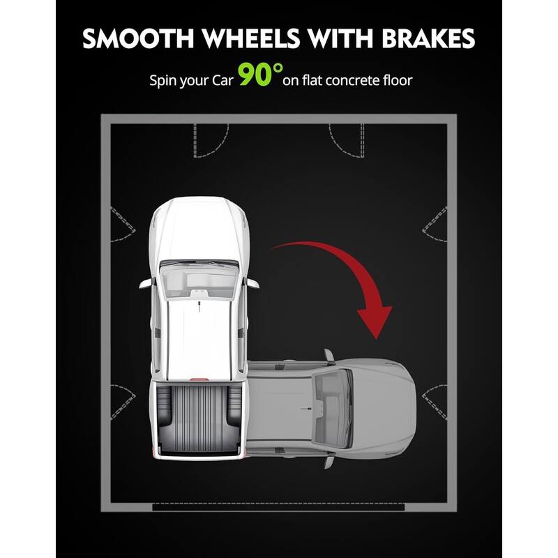 2-Pack Car Wheel Dolly Set 16 x 13 in Heavy-Duty Carbon Steel with Anti-Skid Plate Red