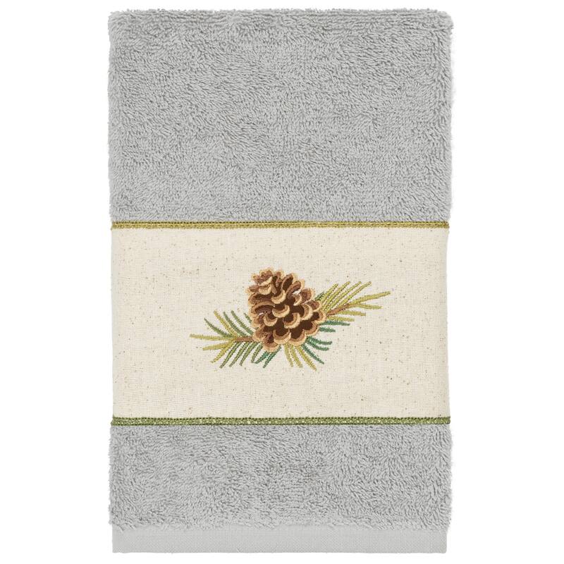 Authentic Hotel and Spa 100% Turkish Cotton Pierre 3PC Embellished Towel Set