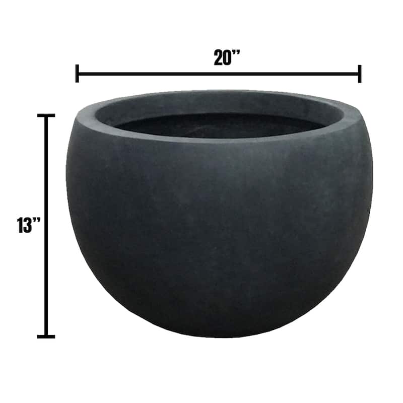 Durx-litecrete Lightweight Concrete Bowl Granite Planter-Large - 19.7'x19.7'x13'