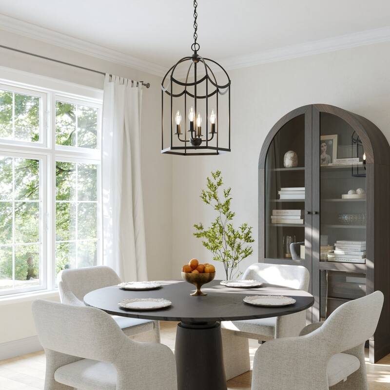 Acroma Dimmable Geometric Lantern Drum Chandeliers