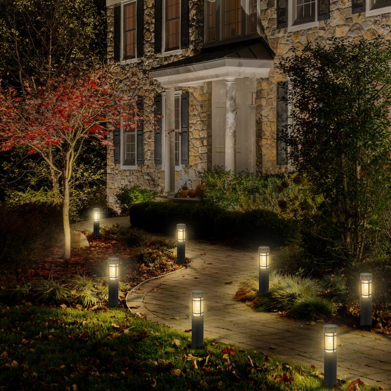 C Cattleya Black Solar LED Outdoor Path Lights (6 Pack or 12 Pack)