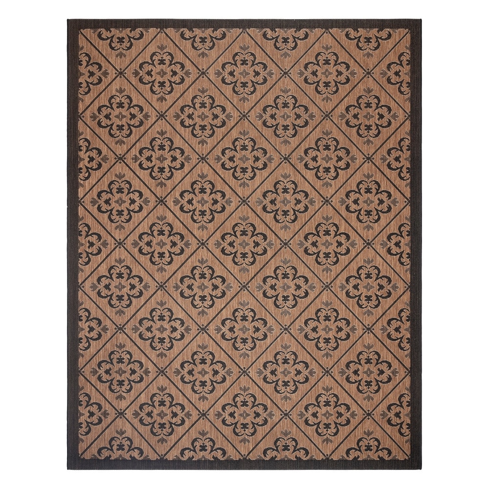 Gertmenian Paseo Bronte Floral Medallion Tile Polypropylene Flatweave Indoor/ Outdoor Area Rug